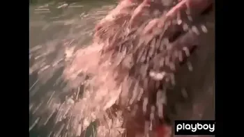 Big boobed blondie Kimberly Holland taking off her sexy uniform outdoor