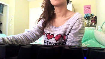 Cute amateur masked asian teen girl toying pussy on cam