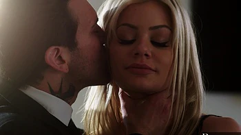 Riley Steele's big tits are a handful for Small Hands in this hot scene.