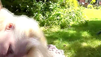Black Rise Fucks English Granny In The Garden