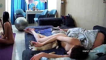 Horny amateur teen babe sucking and fucking on cam