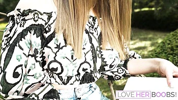 Cute Dean and Amalia's boob worship smut