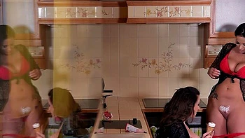 Dirty Kitchen Stories - Busty Lesbians Play With Ice Cream
