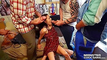 Monster Shlong Gang : Small Stepdaughter Shared With Fellas