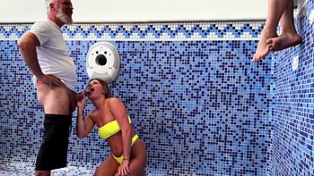 Cute sluts gives head to lucky grandpa