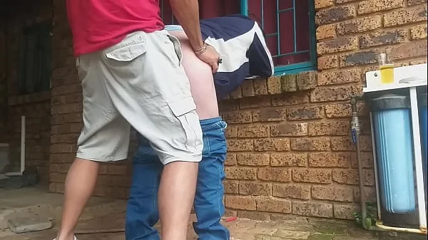 Came home from mcdonalds,we were so horny couldnt wait to fuck,so fucked in the front yard and ended up eating her massive creampie