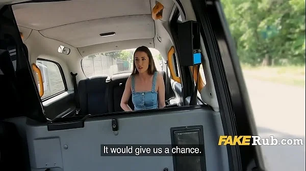 Perfect girl with perfect skin frees her boobs in the taxi