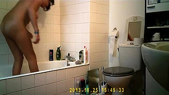 Cute teen gets caught on a toilet and in bath