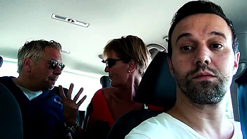 German MILF Persuaded to Fuck in Car Backseat - Shopping Trip Turns into Threesome Blowjob & Facial