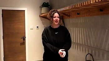 Brunette MILF Strips and Masturbates to Cum