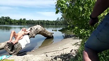 Hairy Granny Takes Hard Anal on Beach - Outdoor Fuck with Saggy Tits