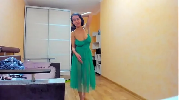 Hot Myla Angel in green transparent dress!