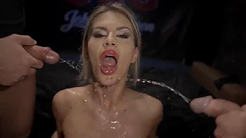 German Pornstar Zlata Shine Big Tits Bukkake Gangbang - Piss Swallow & Cum in Mouth