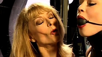 Pale blonde and tanned brunette lesbians toying and licking