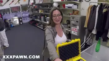 XXX PAWN - Making A Deal With Bespectacled European Hottie Charlie Harper In My Back Room