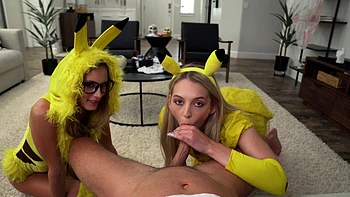 Three cute babies in a hot ffm threesome with Seth Gamble