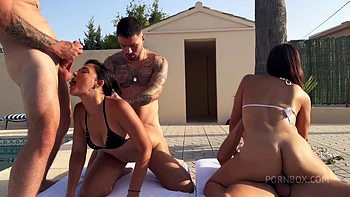 Wild Pool Party Ends in Hardcore DP Orgy