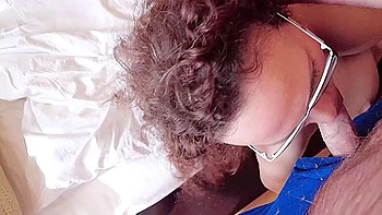 Curly Haired Babe With Older Dude