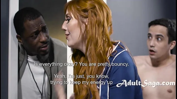 Tall teacher cheats on her black husband with a young scrawny student