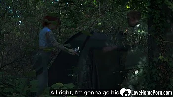 Hot Redhead Babe Fucked Hard in Tent - Crazy Outdoor Sex