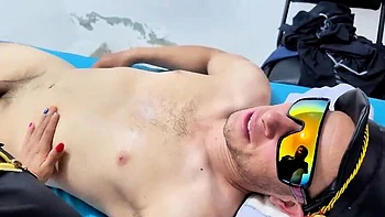 Goky gets a happy ending anal massage from a hot Latina masseuse