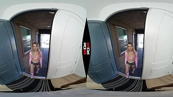 Blonde Babysitter Gets Fucked in VR