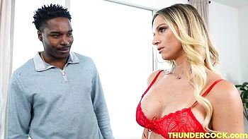 Rough interracial fuck with a silicone tits blonde Lani Rails