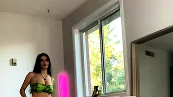 Ambitious Sweaty Brunette Burch Twins Solo Strip