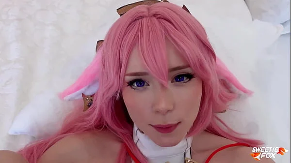 Yae Miko from the Genshin Impact Deepthroat, Facesitting and Rough Fucks with Me