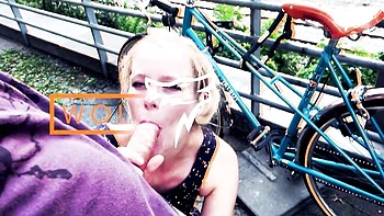 Mia's Public German Blowjob with Big Cock
