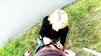 Big Tits Public Blowjob POV in Berlin