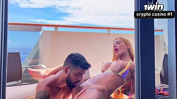 Blonde Babe Deepthroats Big Tits and Ass