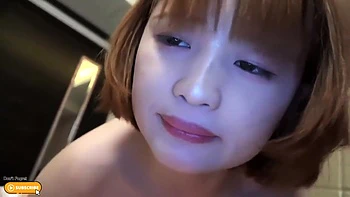 Amateur Asian Sucks Cock POV With Creampie