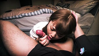 Asian Teen Gives Hot BJ & Fingering in Uniform