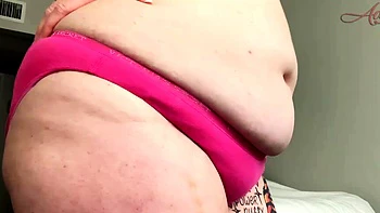 BBW busty amateur flashing big tits and panties
