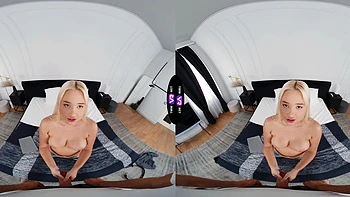 Blonde teen Jessie Ames rides huge cock in VR