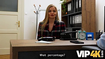 Horny Blonde Drops Panties for Loan Officer Stanley Johnson