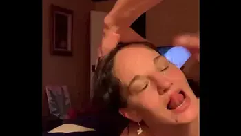 Teacher gets Double cum facial from 18yo