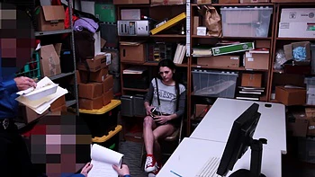 Megan and Justin's wild office threesome exposed