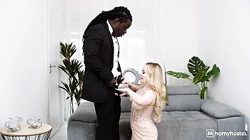 Haley and Gina ride big cocks interracial anal