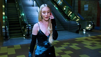 Blonde bombshell Emma rides a big black stud in an oil-slicked, bootylicious ride