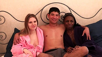 Ebony goddess Kadia and her studs give you an unforgettable interracial orgy